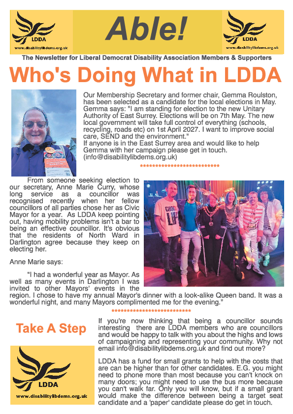 LDDA Newsletter - Spring 2026 - four pages of news from the Association